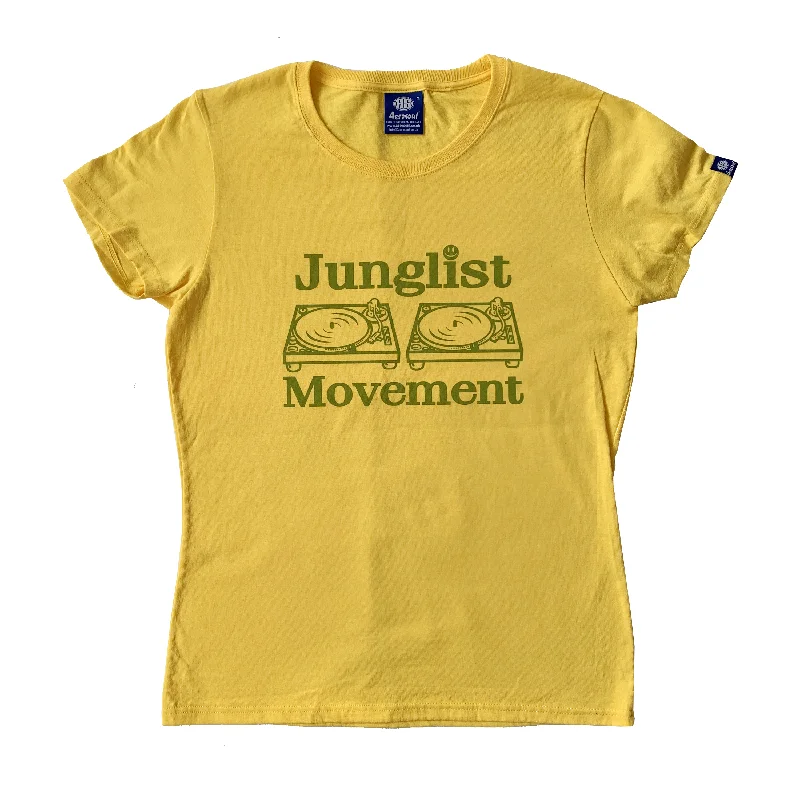 Junglist Movement Babe T-Shirt Yellow (Green)