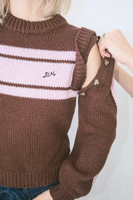 Poppy Crew Neck Jumper - Burg/Lilac