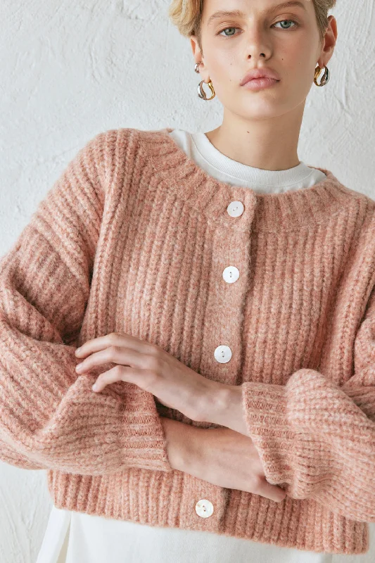 Elsie Knit Cardigan Rose Marle