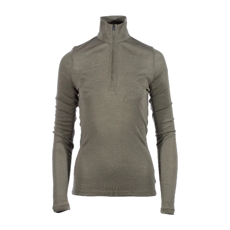 Ladies Long Arm Shirt Merino Everyday Half Zip