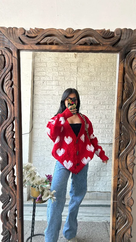 Cute heart cardigan ❤️ L