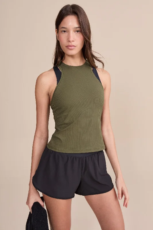 Ribbed Knit Racerback Tank Top