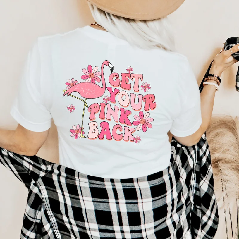 Pink Back Flamingo Back Logo T-Shirt