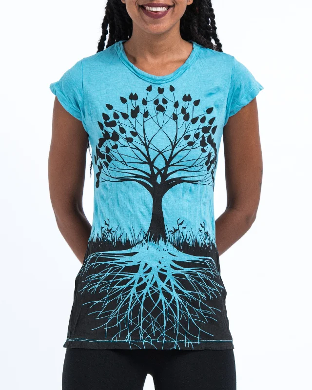 Womens Tree of Life T-Shirt in Turquoise