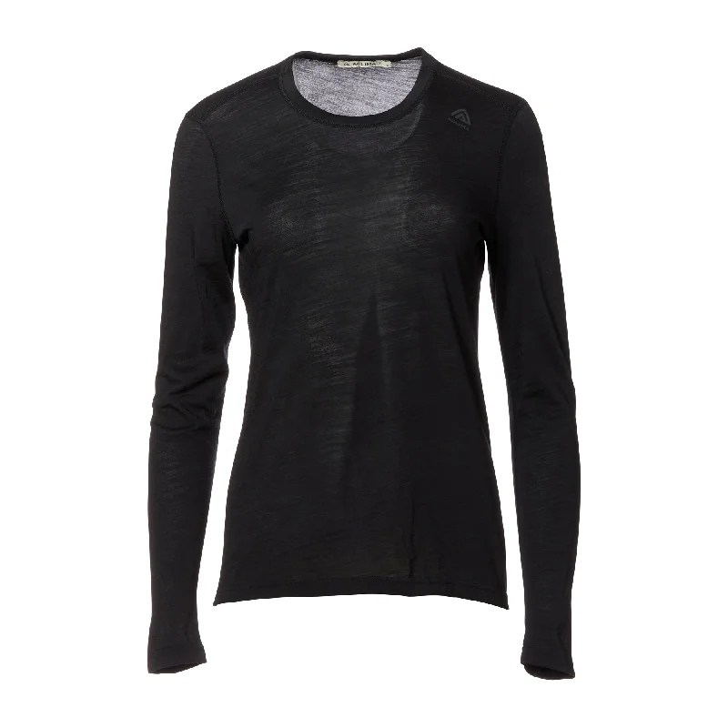 Long Sleeve Ladies LightWool Undershirt jet