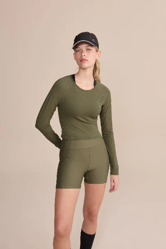 Cut Out Ribbed Knit Long Sleeve Top