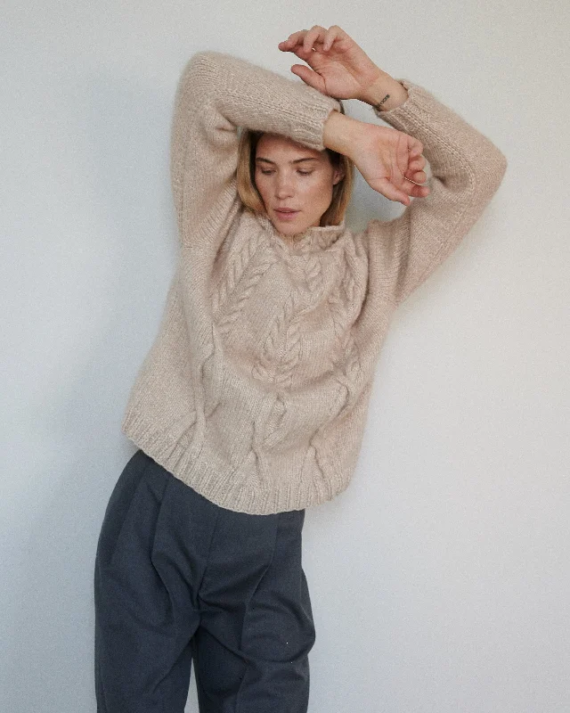 Ūla: Beige Merino Wool Sweater