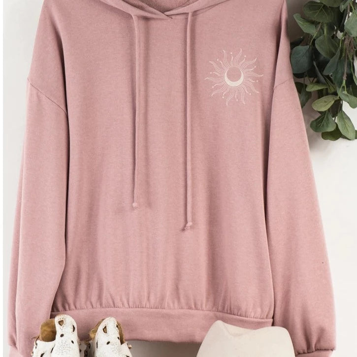 Sunny Vibes Graphic Vintage Rose Hoodie