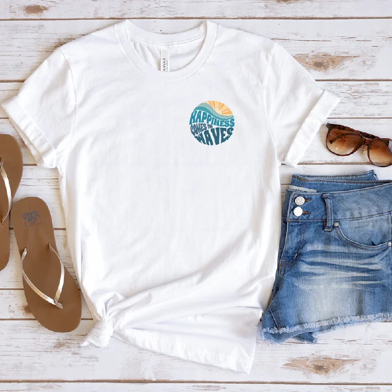 Happiness Comes In Waves T-Shirt - White