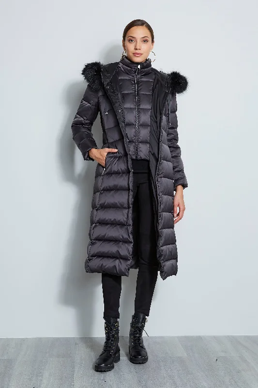 Tahari Maxi Layer Puffer Coat