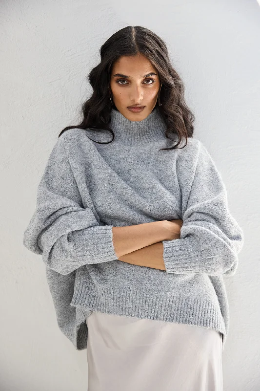 Yumi Knit Jumper Grey Marle