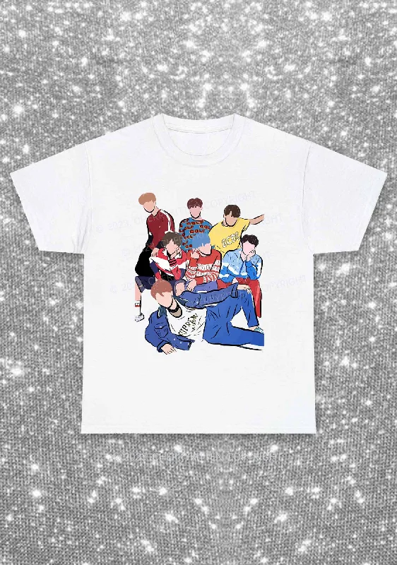 Bangtan Group Kpop Y2K Chunky Shirt Cherrykitten performance
