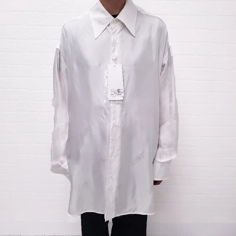 MM6 MAISON MARGIELA WHITE LOGO BLOUSE - SIZE M