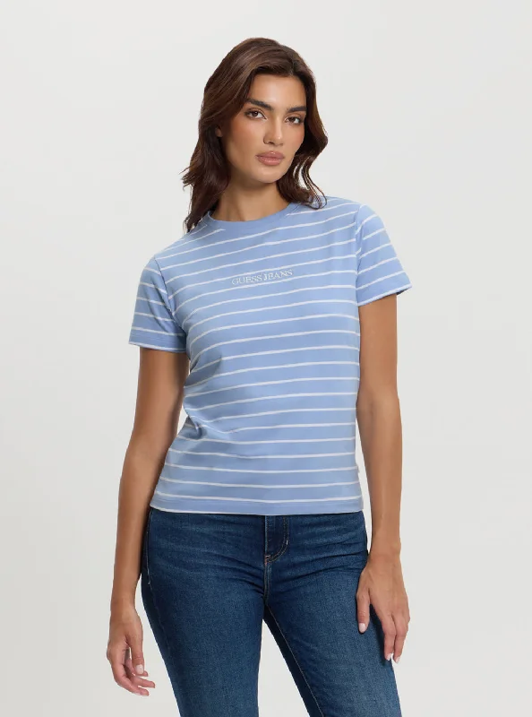 Guess Jeans Blue Striped T-Shirt