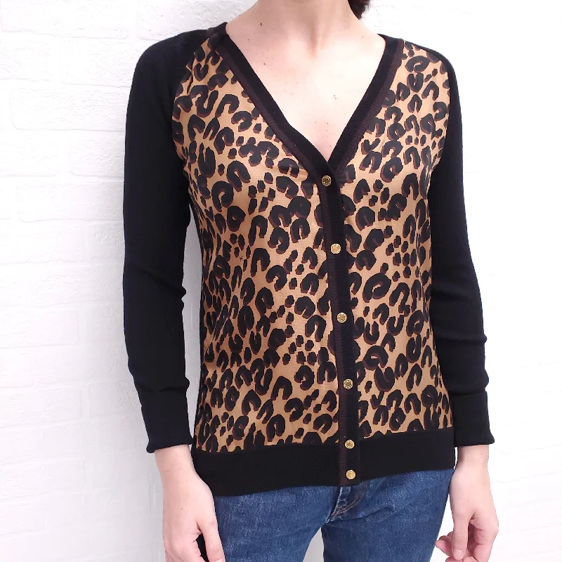 LOUIS VUITTON SILK LEOPARD CARDIGAN - SIZE S