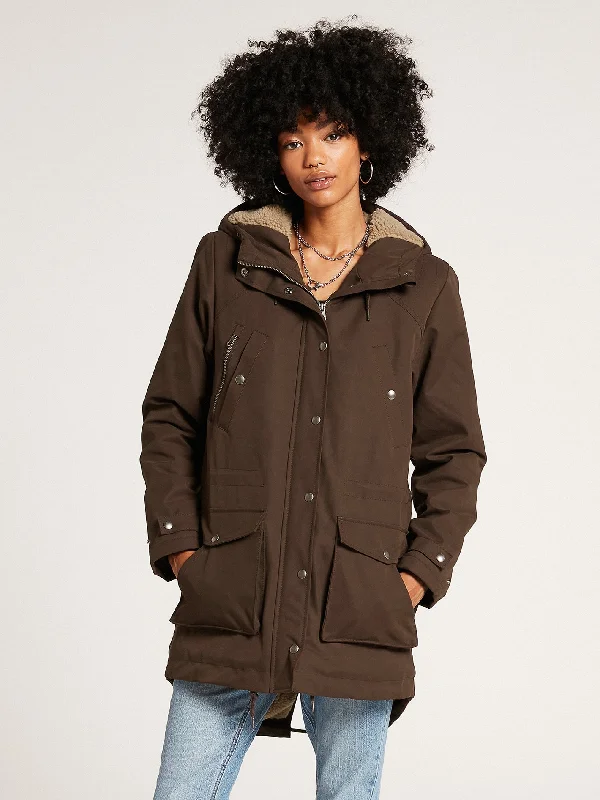 Walk On By 5K Parka Jacket - Dark Brown