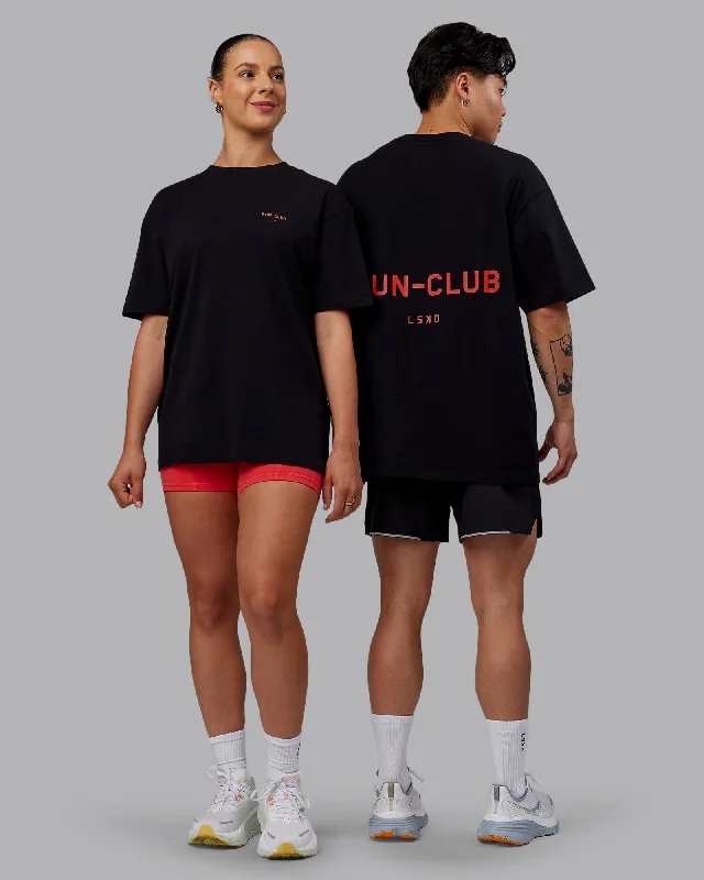 Unisex RUN CLUB FLXCotton Tee Oversize - Black-Cayenne