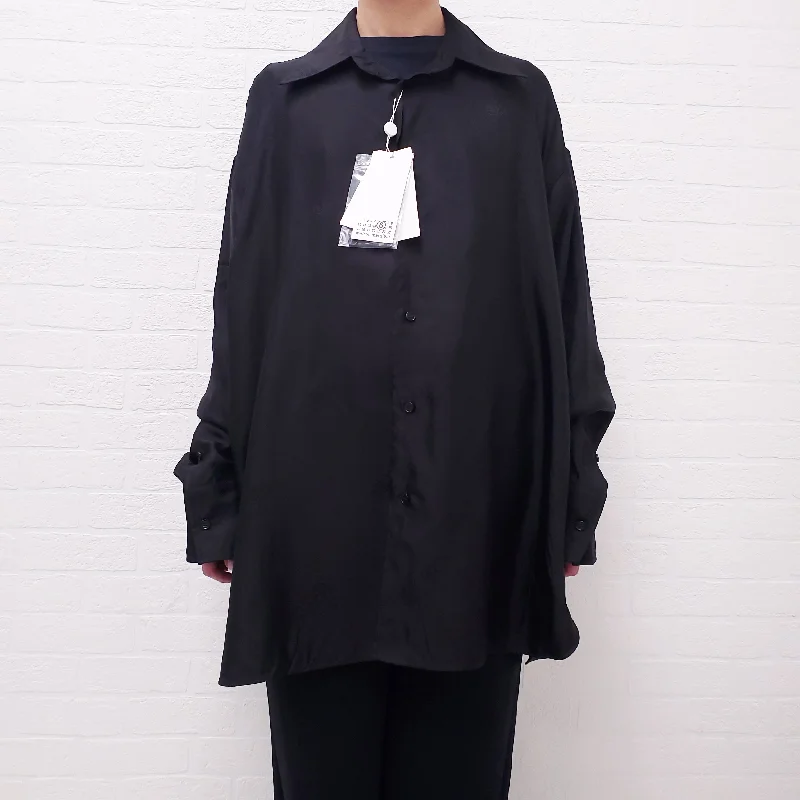 MM6 MAISON MARGIELA BLACK LOGO BLOUSE - SIZE M