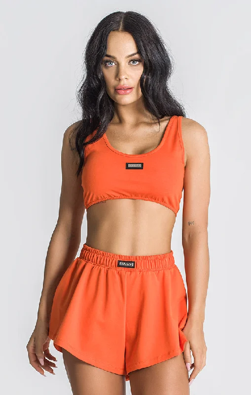 Orange Palms Crop Top