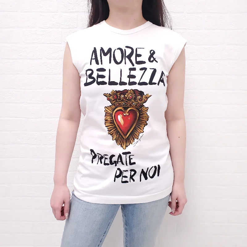 DOLCE & GABBANA 'AMORE BELLEZA' TANK TOP - SIZE 36