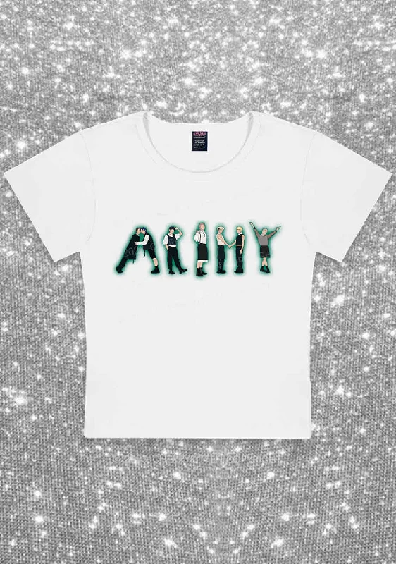 Bangtan Boys Kpop Y2K Baby Tee Cherrykitten Elegant Women's 