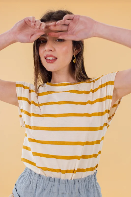 Top Aria Mustard Stripes