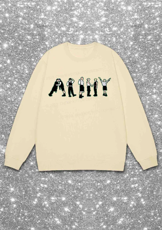 Bangtan Boys Kpop Y2K Sweatshirt Cherrykitten Traditional Women's Wool