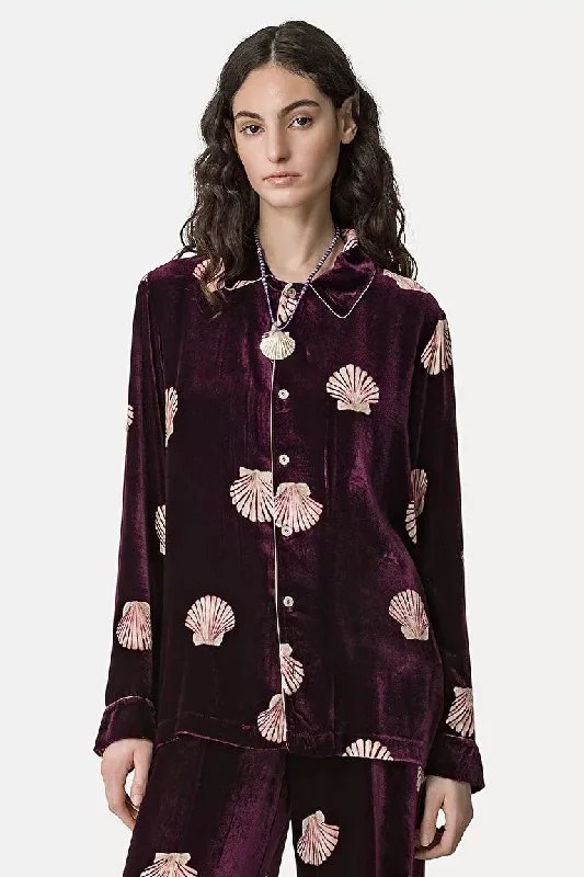 MOTHER OF PEARL PAJAMA SHIRT