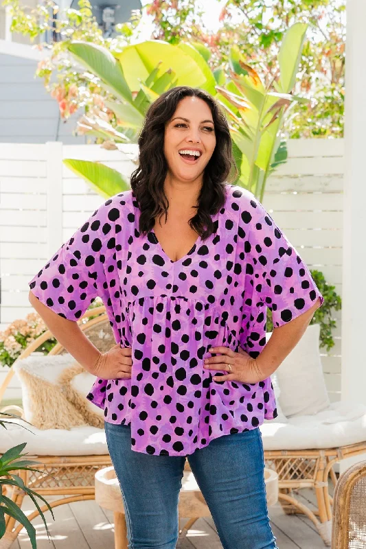 Peak Top in Purple Cheetah by Kasey Rainbow