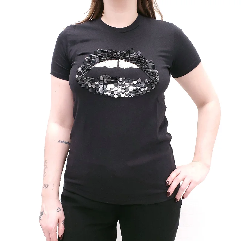 MARKUS LUPFER SEQUIN LIP T-SHIRT - SIZE S