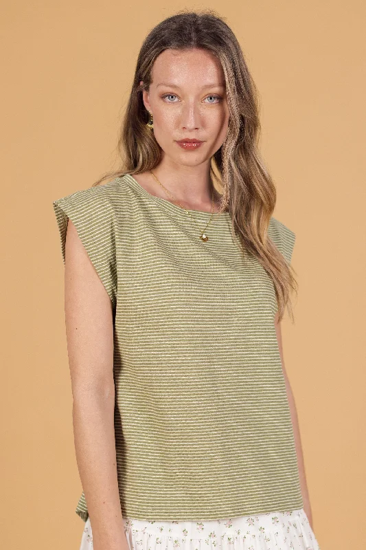 Top Aria Olive Stripes