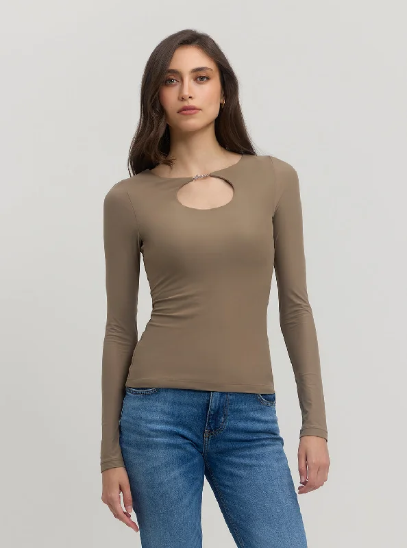 Brown Amira Key Hole Top