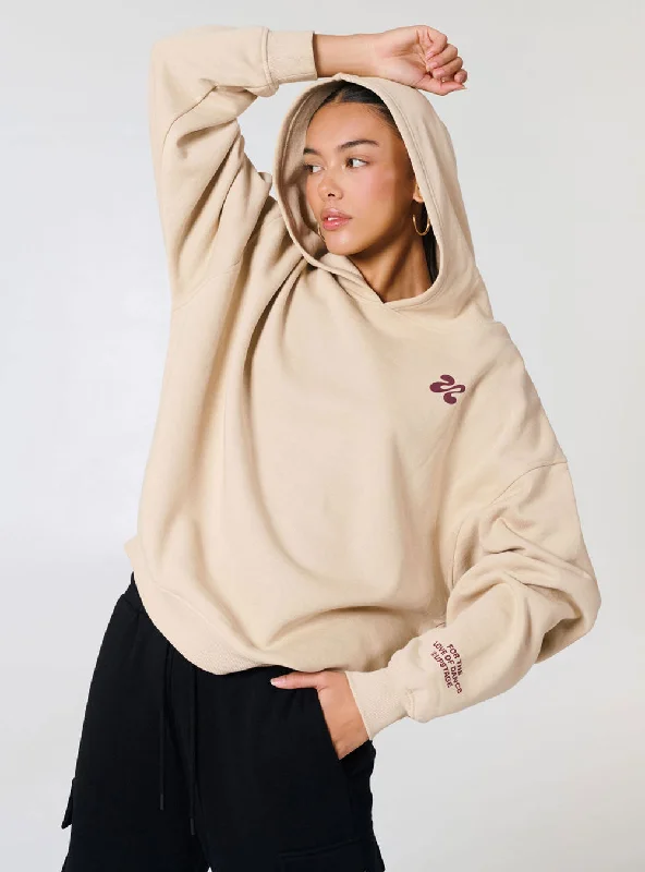 Adults Choreographer Logo Freestyle Oversized Hoodie Beige