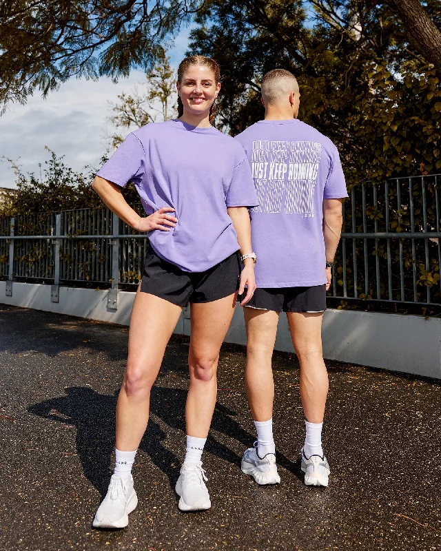 Unisex Keep On Running FLXCotton Tee Oversize - Dahlia Purple