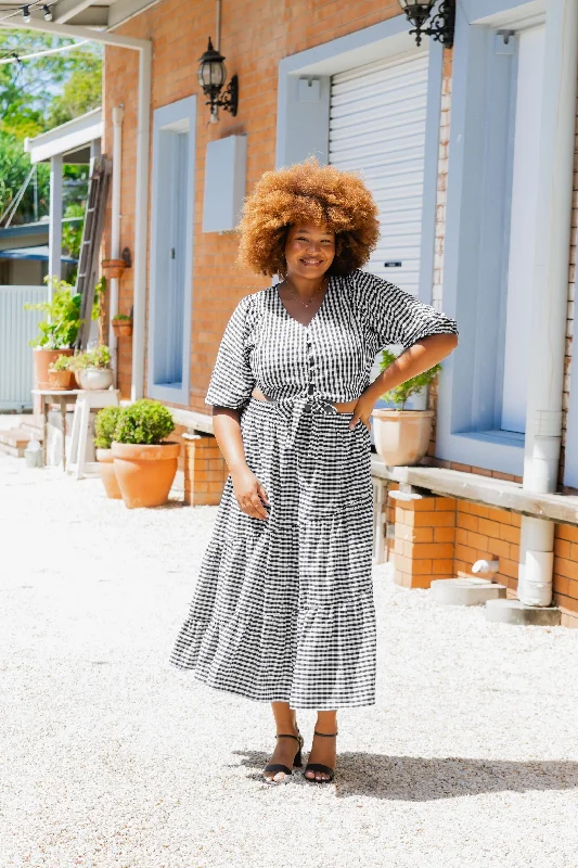 Penelope Top in Black & White Gingham