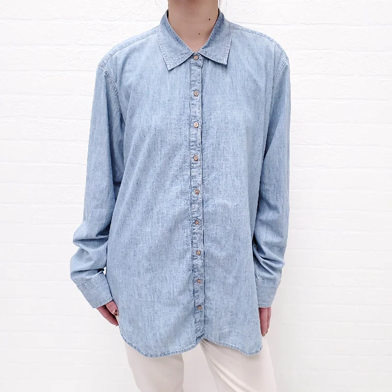 XIRENA DENIM BUTTON UP SHIRT - SIZE S