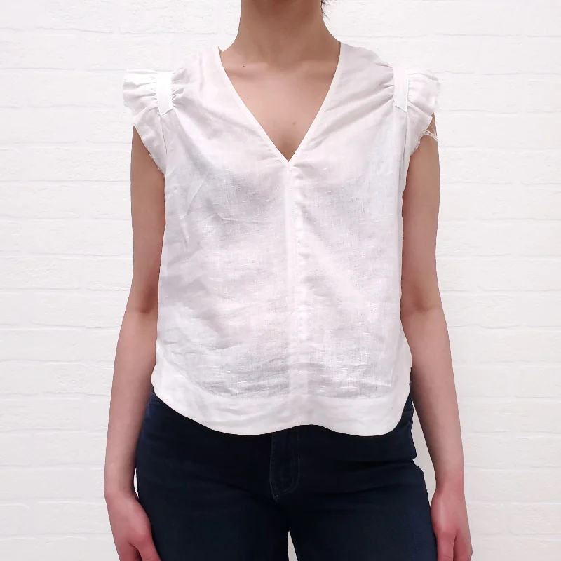 RACHEL COMEY LINEN BLOUSE - SIZE 0