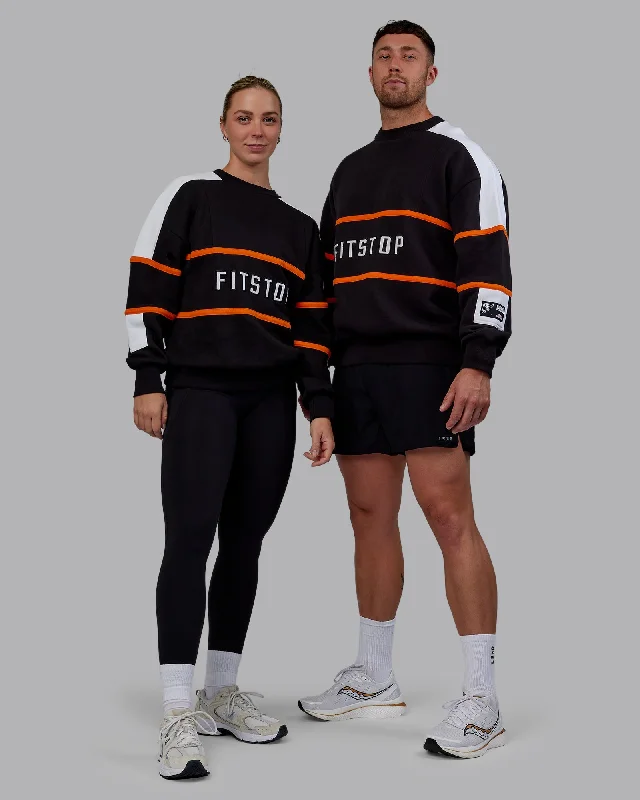 Unisex Fit Stop Move More Sweater Oversize - Black-White